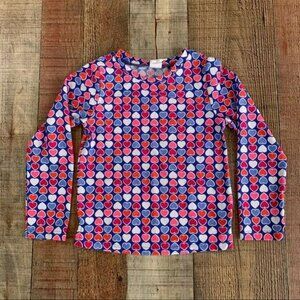 Gap girls size 4 long sleeve rash guard with colorful hearts